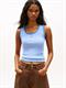 Ribbed Slim Scoop Neck Tank Top empire blue - stripe