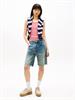 Ribbed Slim Scoop Neck Tank Top red alert - stripe