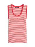 Ribbed Slim Scoop Neck Tank Top red alert - stripe