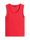 Ribbed Slim Scoop Neck Tank Top red alert