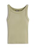 Ribbed Tonal Logo Slim Tank Top bay leaf