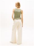 Ribbed Tonal Logo Slim Tank Top bay leaf