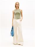Ribbed Tonal Logo Slim Tank Top bay leaf