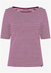 Ringelshirt mit U-Boot Ausschnitt pink-cream