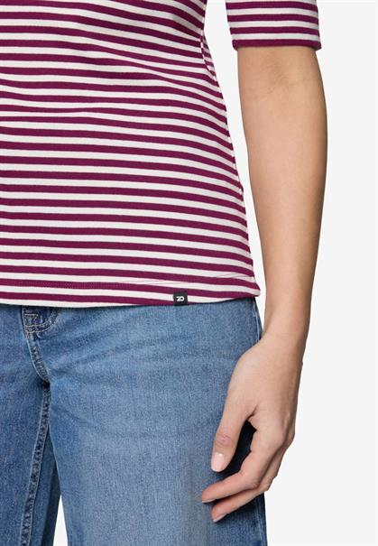 Ringelshirt mit U-Boot Ausschnitt pink-cream