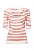 Ripp-T-Shirt mit Streifen, Bio-Baumwolle pastel pink