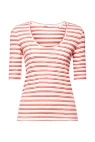 Ripp-T-Shirt mit Streifen, Bio-Baumwolle pastel pink