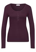Rippshirt mit Knopfdetail royal plum