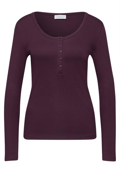 Rippshirt mit Knopfdetail royal plum