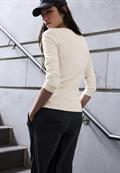Rippshirt mit Knopfdetail soft beige