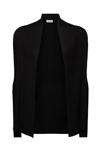 Rippstrick-Cardigan black