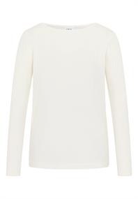 Rippstruktur Shirt vanilla white