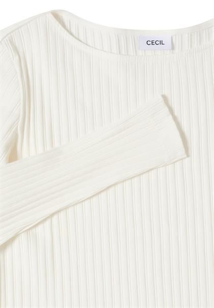 Rippstruktur Shirt vanilla white