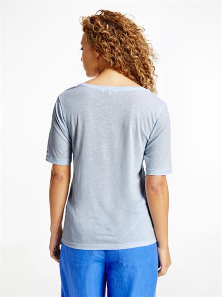 RLX LINEN LYOCELL SCOOP-NK TOP breezy blue