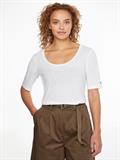 RLX LINEN LYOCELL SCOOP-NK TOP white