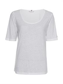 RLX LINEN LYOCELL SCOOP-NK TOP white