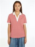 RLX OPEN PLACKET LYOCELL POLO SS mini stp fierce red- white