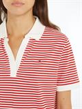 RLX OPEN PLACKET LYOCELL POLO SS mini stp fierce red- white