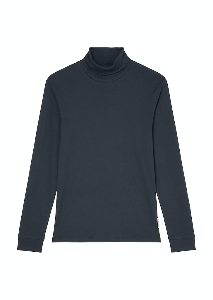 Marc O'Polo Herren Langarmshirt M29220252226 Dark Navy - rollkragen