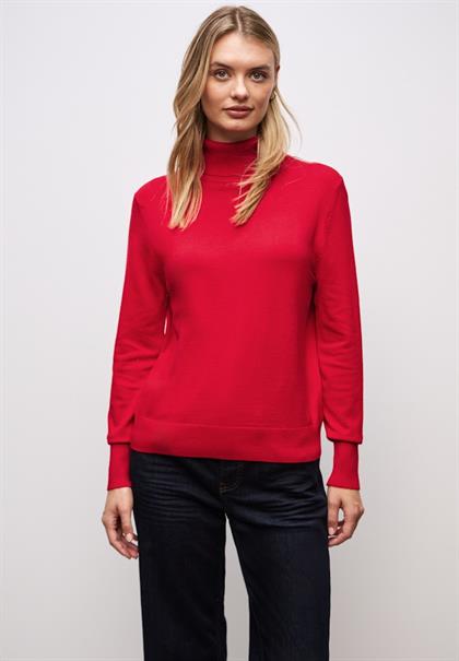 Rollkragen Pullover racing red