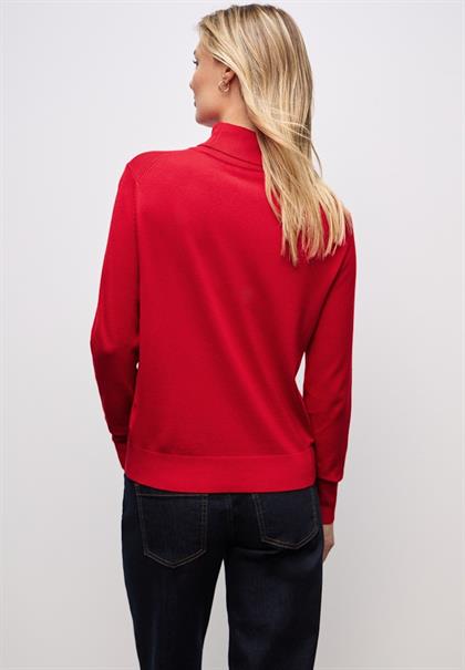 Rollkragen Pullover racing red