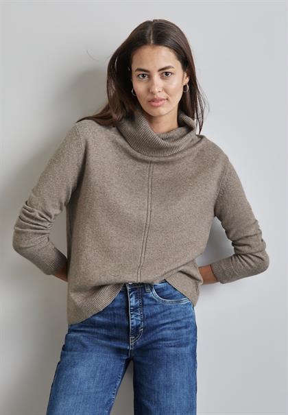 Rollkragen Sweater mocha beige mel.