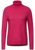 Rollkragenpullover barberry red melange