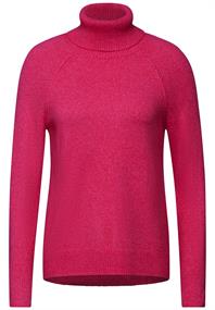 Rollkragenpullover barberry red melange