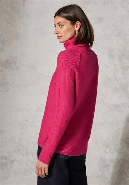 Rollkragenpullover barberry red melange