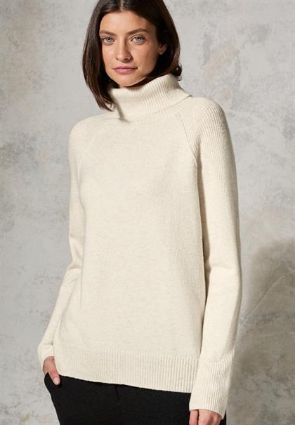 Rollkragenpullover birch white melange
