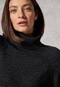 Rollkragenpullover black melange