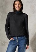 Rollkragenpullover black melange