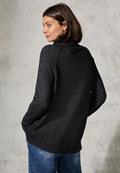 Rollkragenpullover black melange