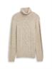 Rollkragenpullover brown offwhite structure
