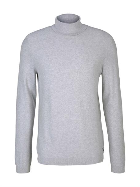 Rollkragenpullover light stone grey melange