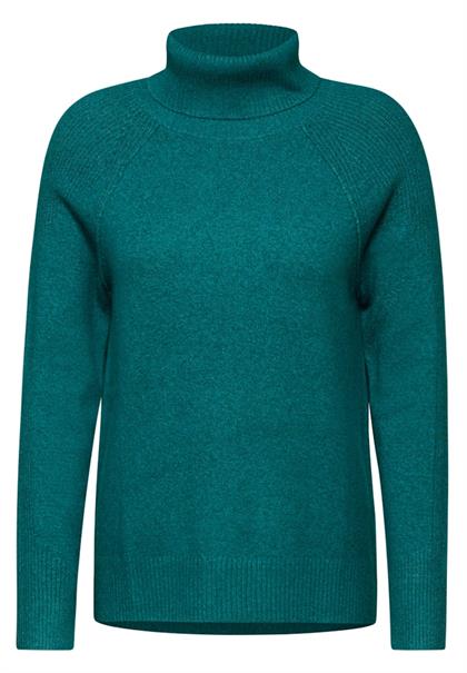 Rollkragenpullover petrol green melange