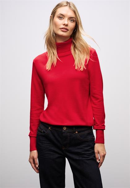 Rollkragenpullover racing red