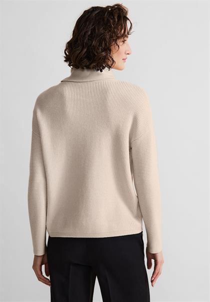 Rollkragenpullover whisper cream melange