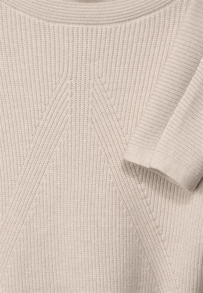 Rollkragenpullover whisper cream melange