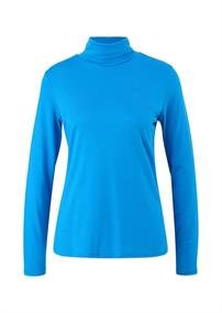 Rollkragenshirt aus weichem Modalm blau