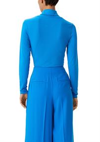 Rollkragenshirt aus weichem Modalm blau