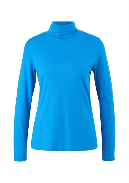 Rollkragenshirt aus weichem Modalm blau