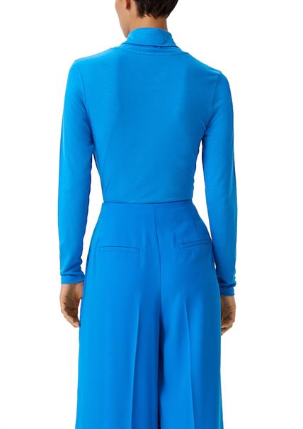 Rollkragenshirt aus weichem Modalm blau