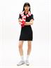 Ruffle Trim Slim Mini Polo Dress black