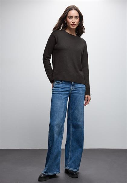 Rundhals Pullover darkest brown