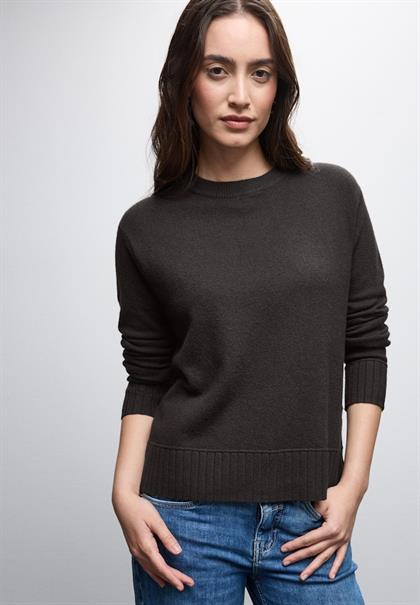 Rundhals Pullover darkest brown