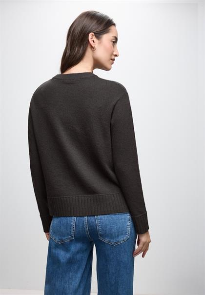 Rundhals Pullover darkest brown