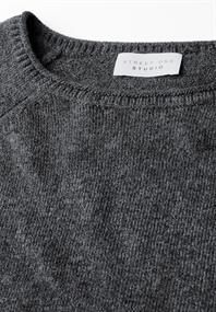 Rundhals-Pullover gravel grey mel.