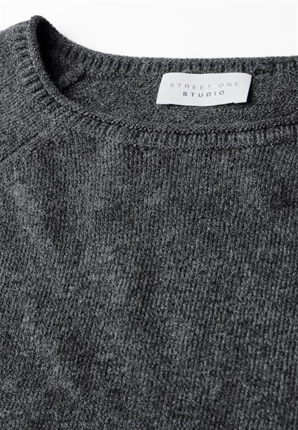 Rundhals-Pullover gravel grey mel.