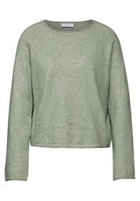 Rundhals-Pullover slate green mel.